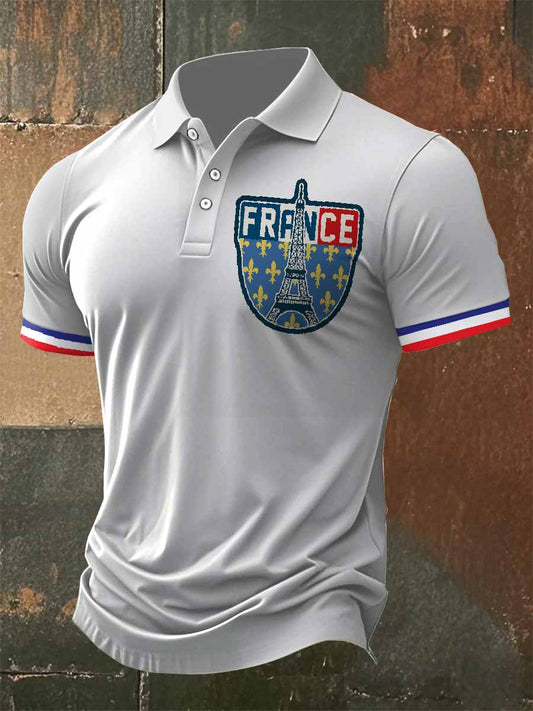 Polo À Manches Courtes Pour Homme À Imprimé Lys English
