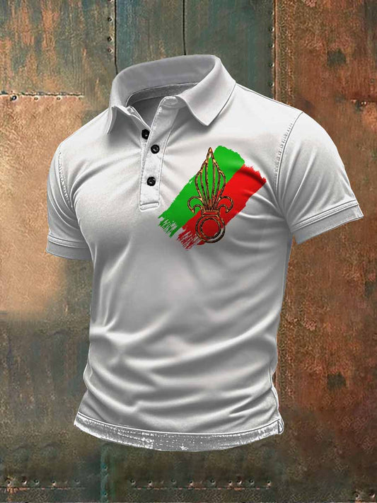 Polo Imprimé À Manches Courtes Pour Homme