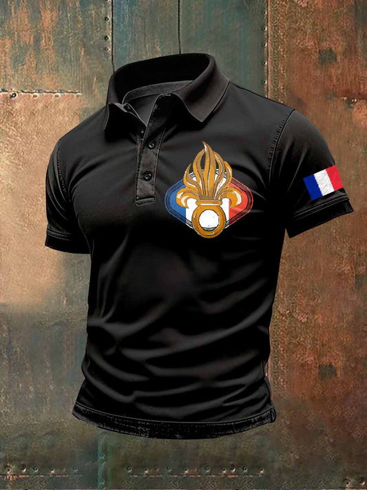 Polo À Manches Courtes Imprimé Légion Étrangère Pour Homme