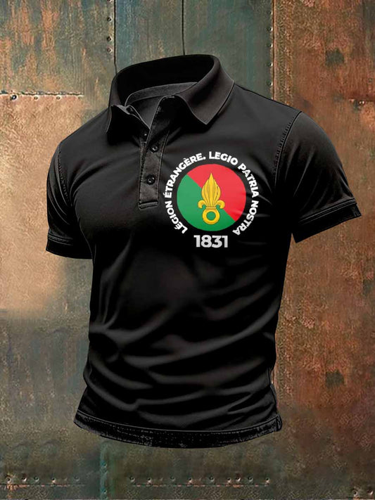 Polo À Manches Courtes Imprimé Légion Étrangère Pour Homme