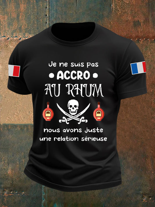 T-shirt à manches courtes Je Ne Suis Pas Accro Au Rhum pour homme