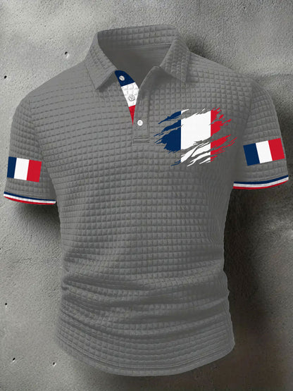 Hauts décontractés à imprimé drapeau France pour hommes