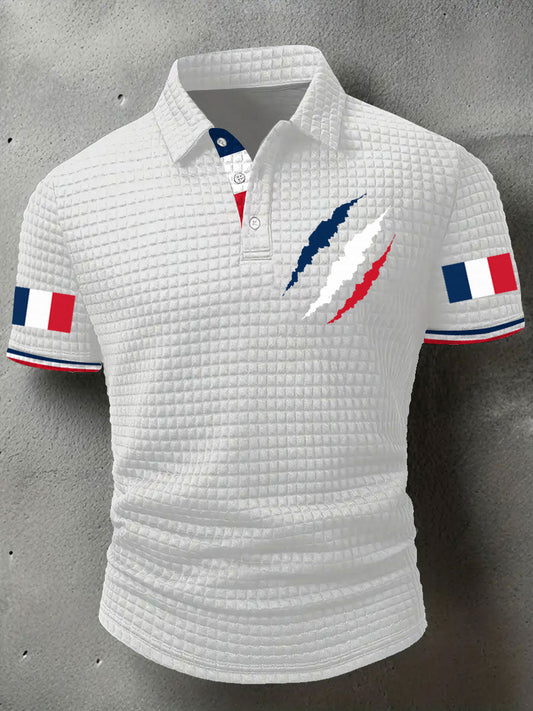 Hauts décontractés à imprimé drapeau France pour hommes
