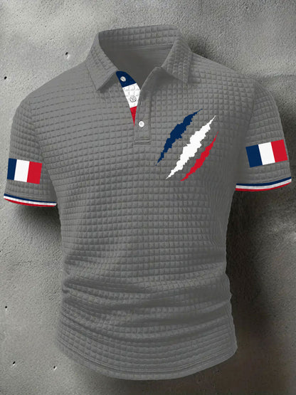 Hauts décontractés à imprimé drapeau France pour hommes