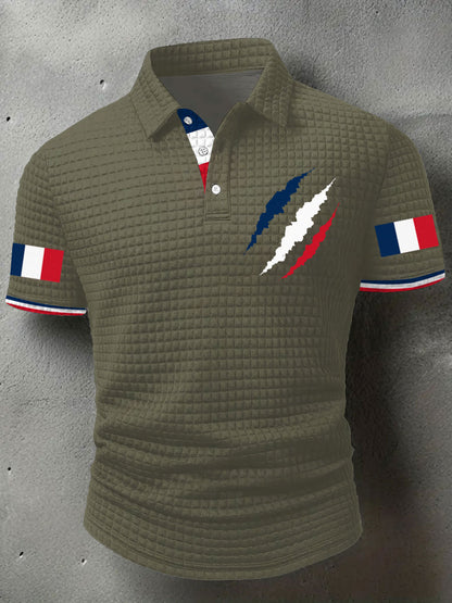Hauts décontractés à imprimé drapeau France pour hommes
