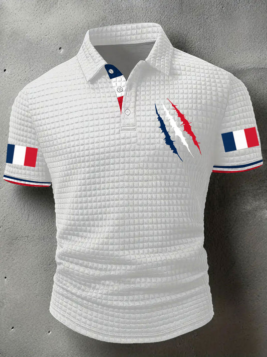Hauts décontractés à imprimé drapeau France pour hommes