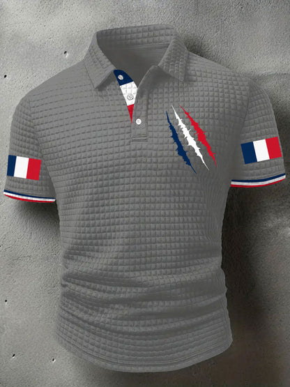 Hauts décontractés à imprimé drapeau France pour hommes