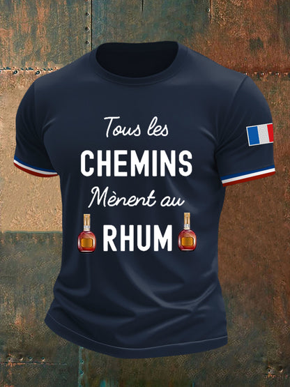T-shirt à manches courtes Tous Les Chemins Mènent Au Rhum Homme