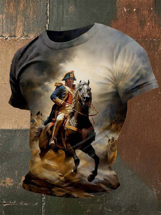 Homme Vintage French Napoleon T-Shirt Manches courtes