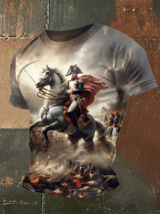 Homme Vintage French Napoleon T-Shirt Manches courtes