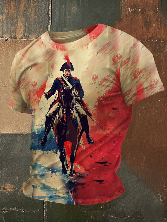 Homme Vintage French Napoleon T-Shirt Manches courtes