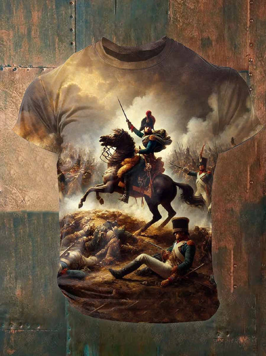 Homme Vintage French Napoleon T-Shirt Manches courtes