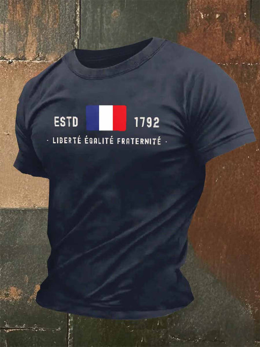 T-Shirt Imprimé À Manches Courtes Pour Homme