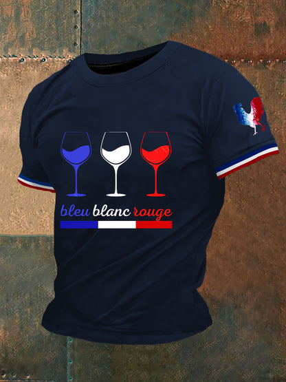 T-shirt à manches courtes Bleu Blanc Rouge Homme