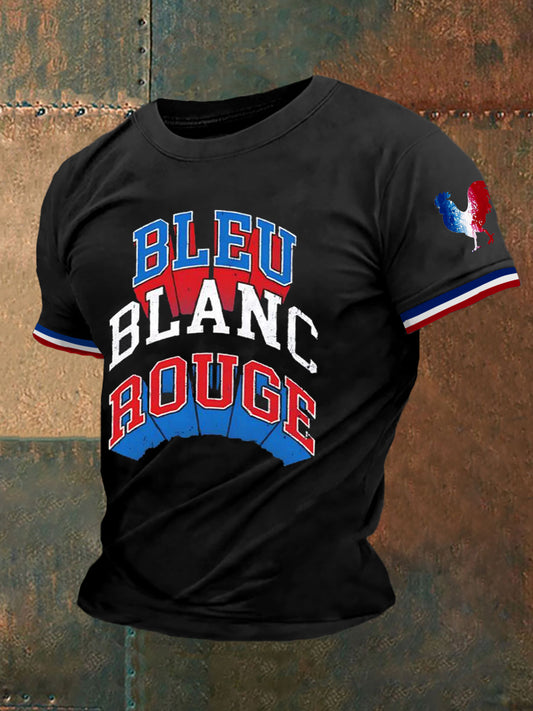 T-shirt à manches courtes Bleu Blanc Rouge Homme