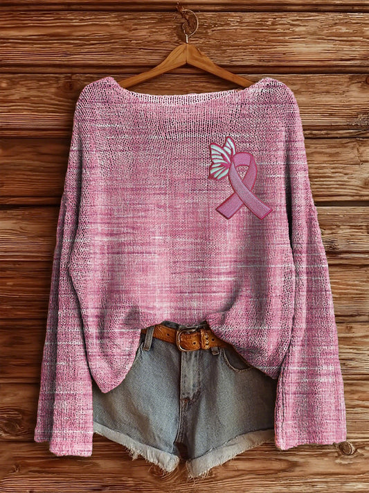 Haut en Tricot Sensibilisation au Cancer du Sein pour Femmes