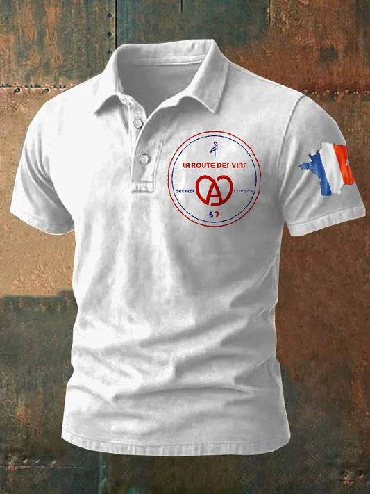Polo Homme Vintage Imprimé Français