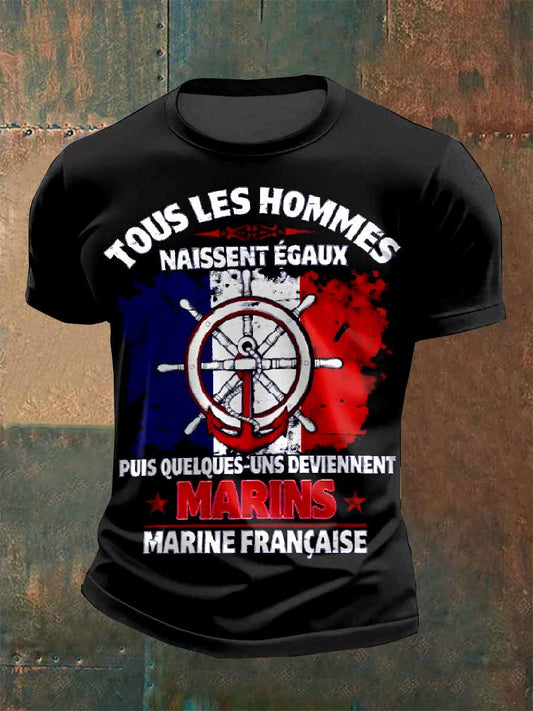 T-Shirt Homme Vintage Imprimé Français
