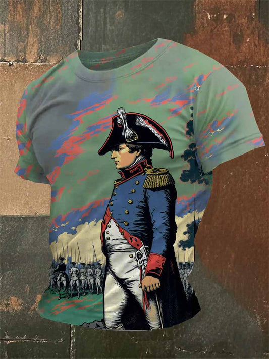 T-Shirt Casual Avec Imprimé Napoléon Vintage