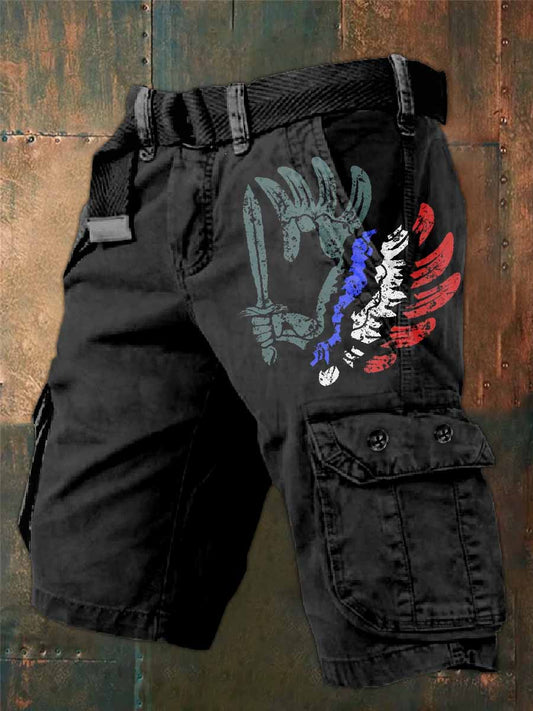 Homme Français Militaire Thème Cargo Shorts