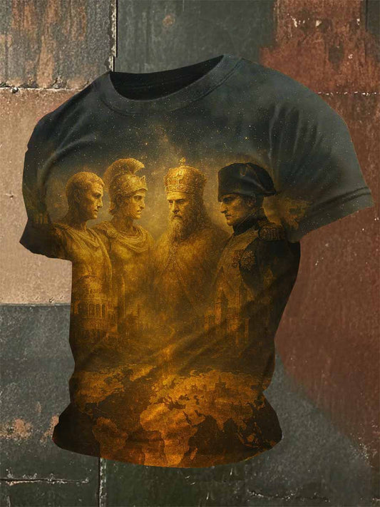 T-Shirt Casual Avec Imprimé Napoléon Vintage