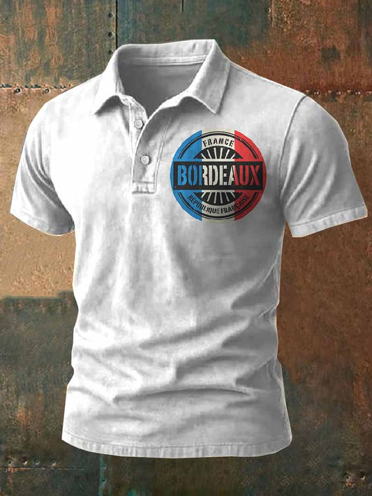 Polo Homme Vintage Imprimé Français