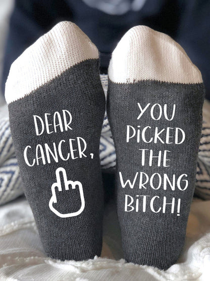 Hey cancer vous avez choisi la mauvaise chienne chaussettes unisexes