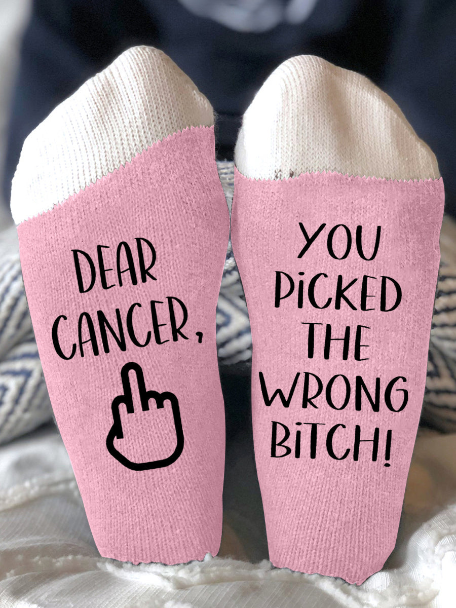 Hey cancer vous avez choisi la mauvaise chienne chaussettes unisexes