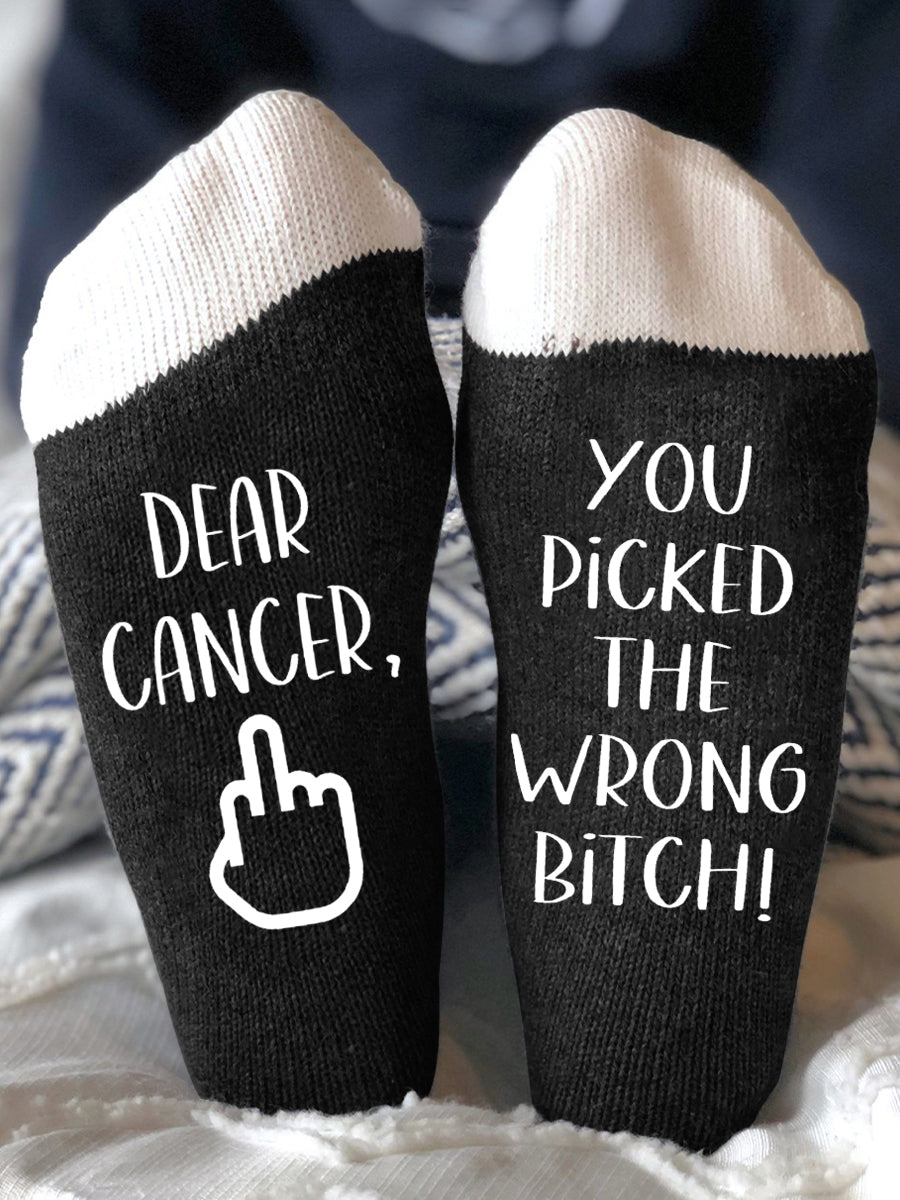 Hey cancer vous avez choisi la mauvaise chienne chaussettes unisexes