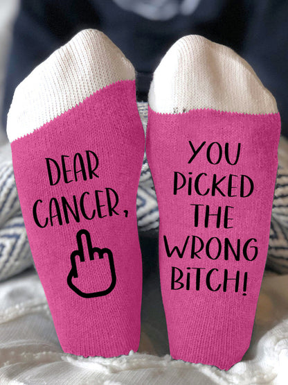 Hey cancer vous avez choisi la mauvaise chienne chaussettes unisexes
