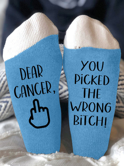 Hey cancer vous avez choisi la mauvaise chienne chaussettes unisexes