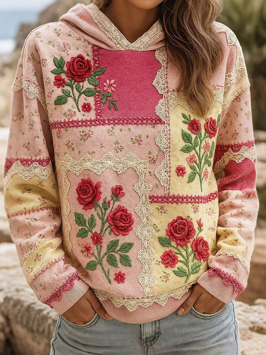 Sweatshirts Femme Breast Cancer Rose Imprimé Floral