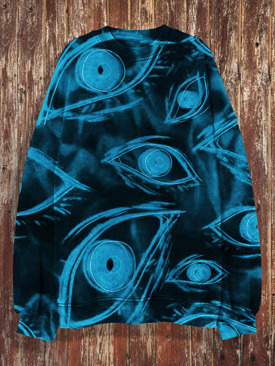 Unisexe 3D Magic Eyes Imprimer Halloween ras du cou Sweat-shirt décontracté