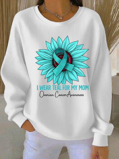Turquoise tournesol je porte sarcelle pour ma maman ovaire Cancer sensibilisation Sweatshirt