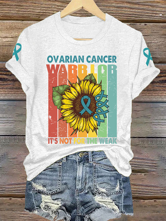 T-shirt à imprimé sensibilisation au cancer de l'ovaire pour femmes