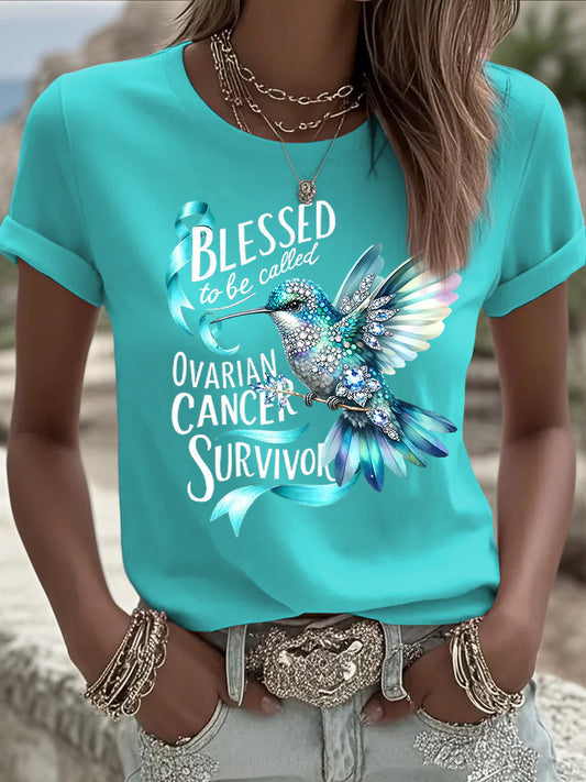 T-shirt décontracté de la conscience du cancer de l'ovaire pour femmes