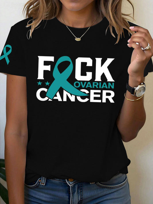 Sensibilisation au cancer de l'ovaire Fuck Cancer T-Shirt femme