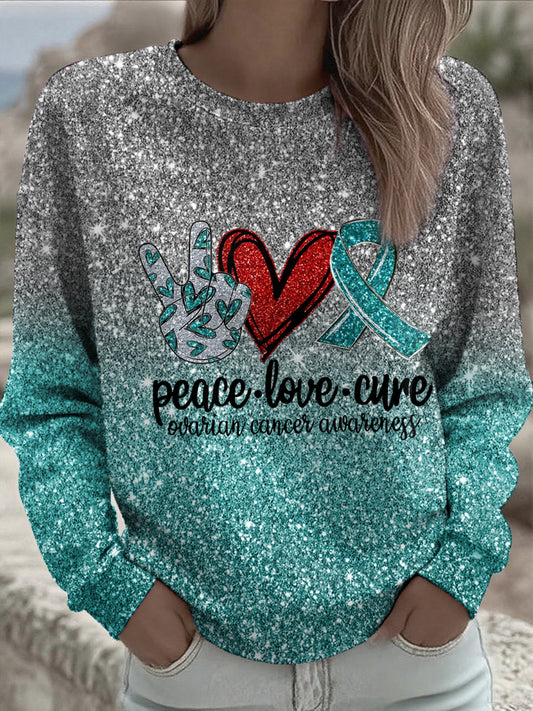Women's Ovarian Cancer sensibilisation Sweatshirt imprimé