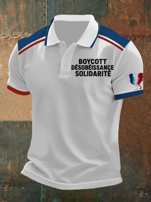 Chemise imprimée Boycott Désobaissance Solidarité Homme