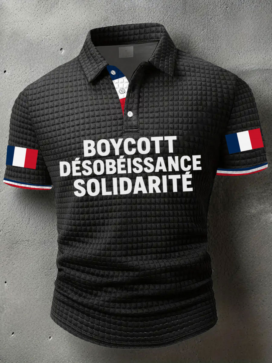 Chemise imprimée Boycott Désobaissance Solidarité Homme