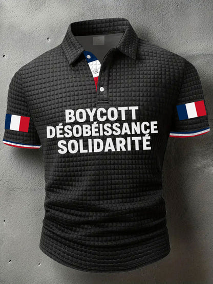 Chemise imprimée Boycott Désobaissance Solidarité Homme