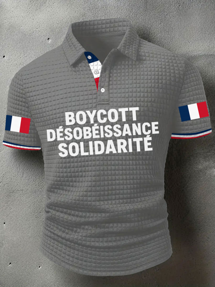 Chemise imprimée Boycott Désobaissance Solidarité Homme