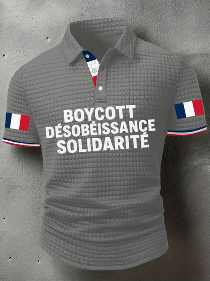 Chemise imprimée Boycott Désobaissance Solidarité Homme
