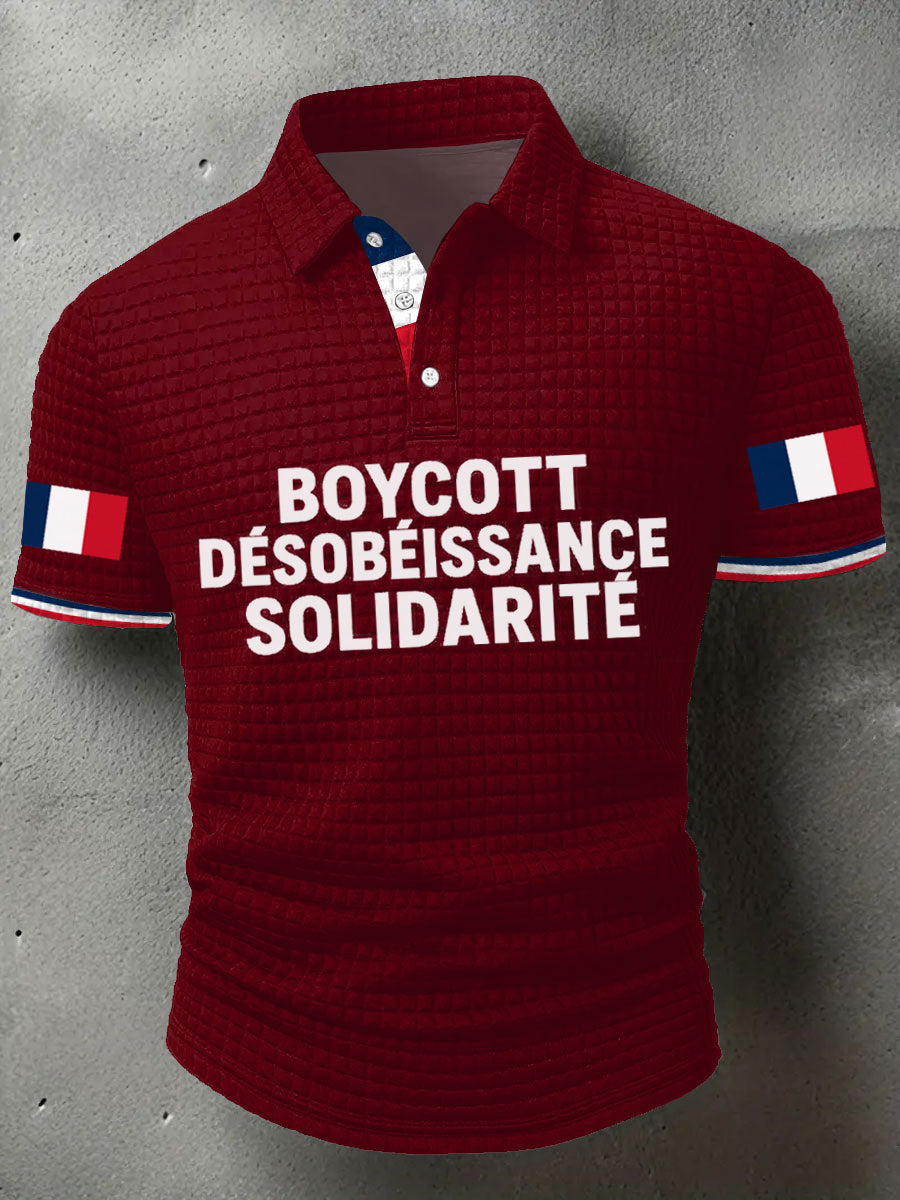 Chemise imprimée Boycott Désobaissance Solidarité Homme