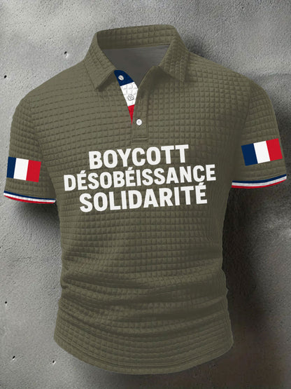 Chemise imprimée Boycott Désobaissance Solidarité Homme