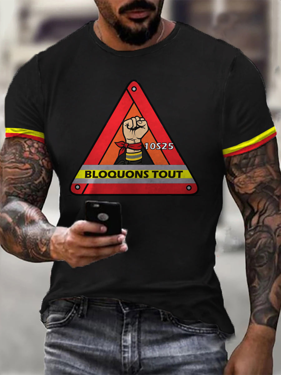 T-shirt manches courtes Bloquons tout pour homme