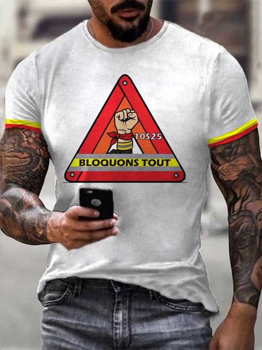 T-shirt manches courtes Bloquons tout pour homme