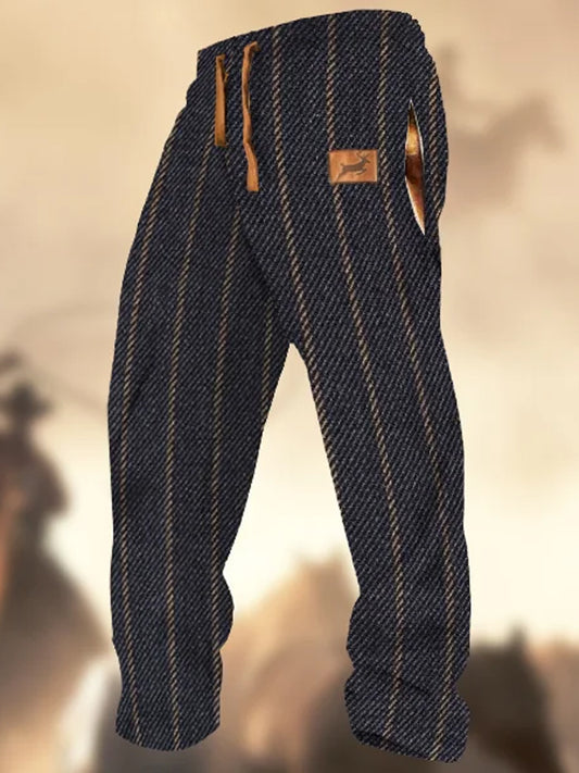 Pantalons de survêtement décontractés Stretch en laine pour hommes rétro Country Elk Logo