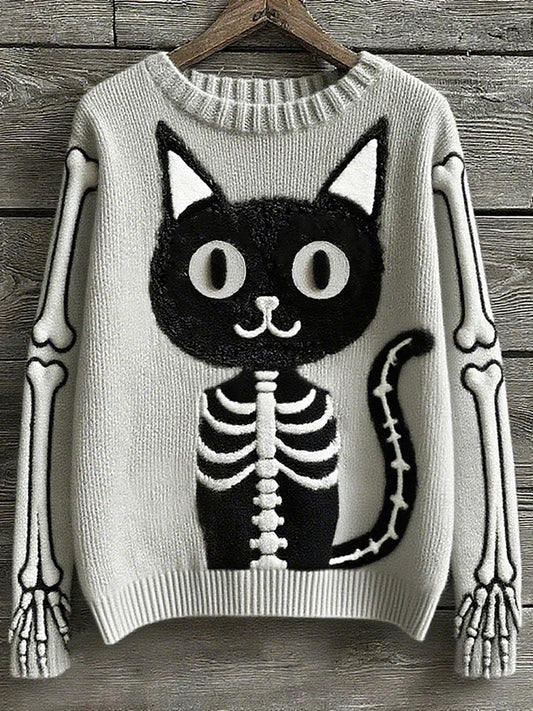 Pull décontracté à imprimé animal vintage pour femmes
