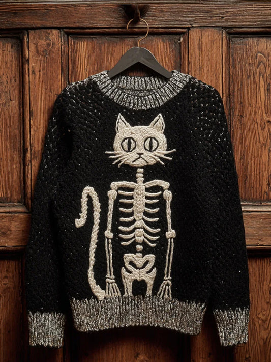 Pull décontracté à imprimé animal vintage pour femmes